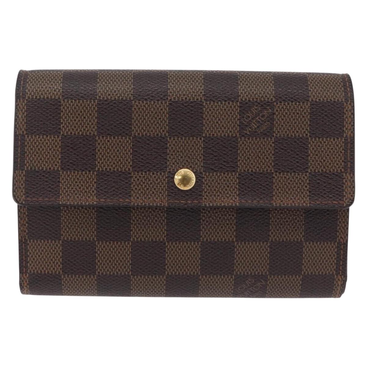 LOUIS VUITTON Damier Ebene Porte Tresor Etui Papie Wallet N61202 LV Auth 197934V