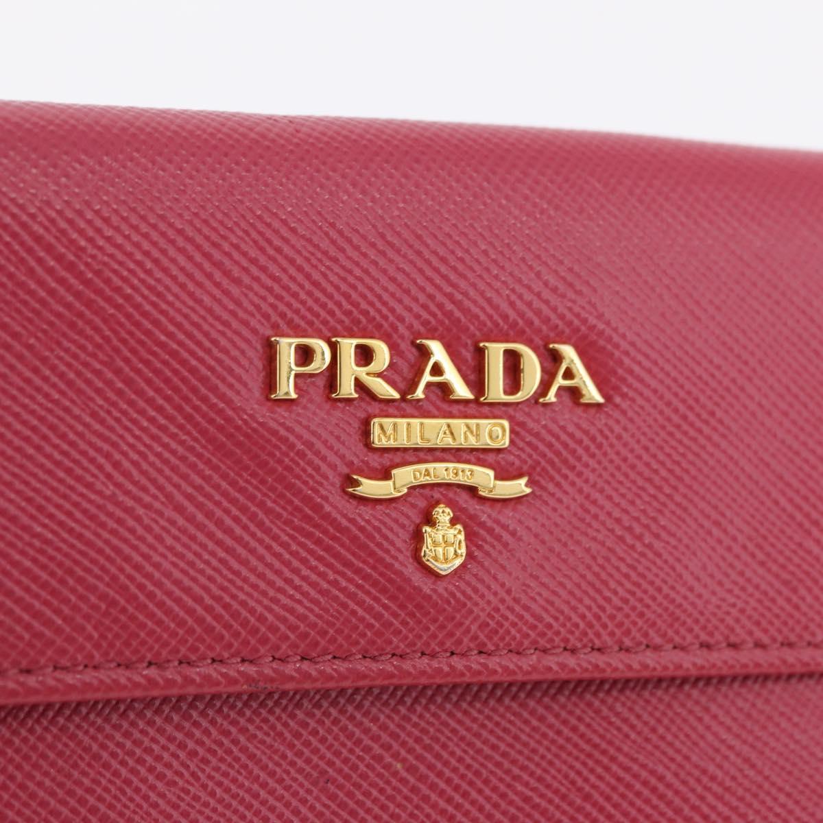 PRADA Bifold Wallet Saffiano leather Pink Gold Auth 197939M