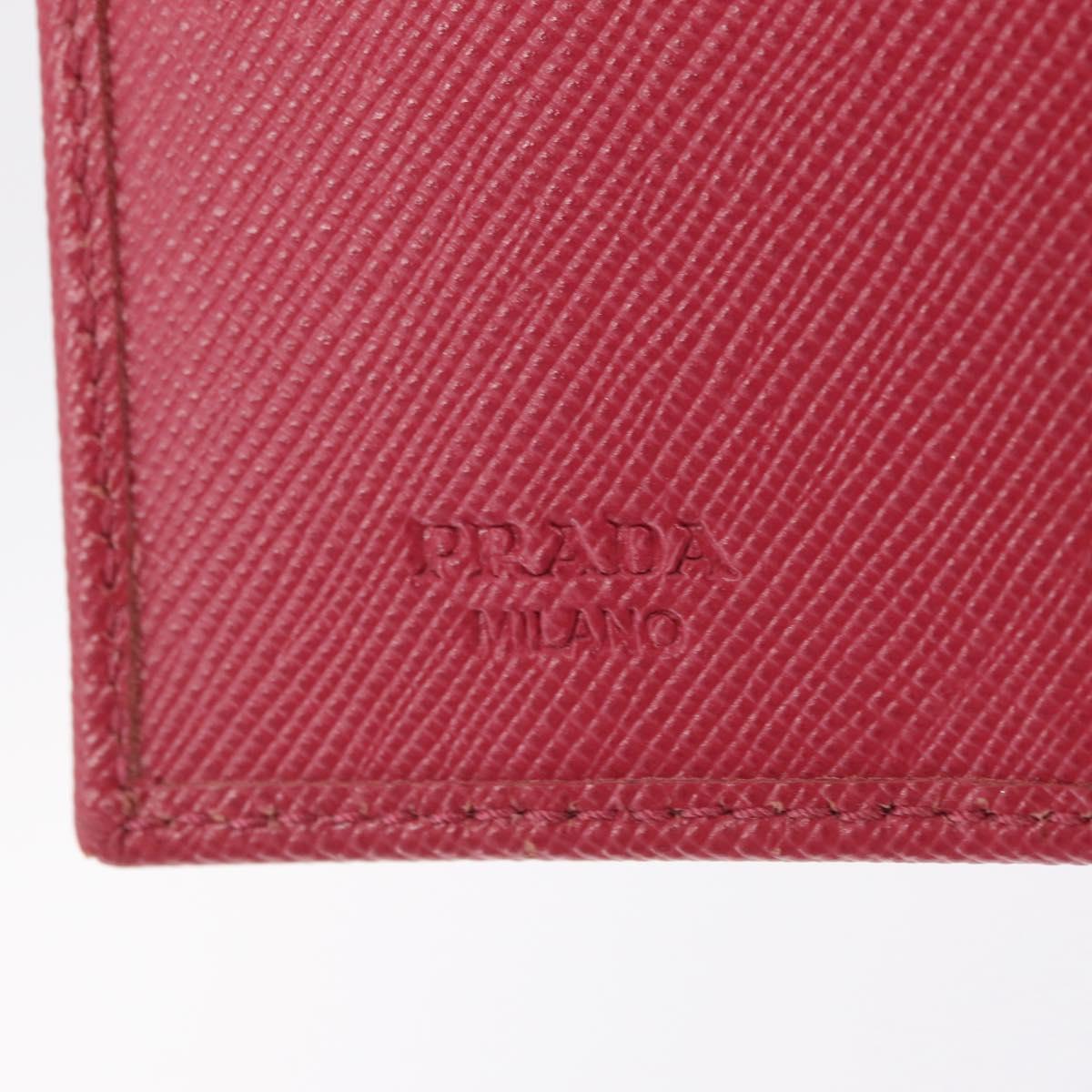 PRADA Bifold Wallet Saffiano leather Pink Gold Auth 197939M
