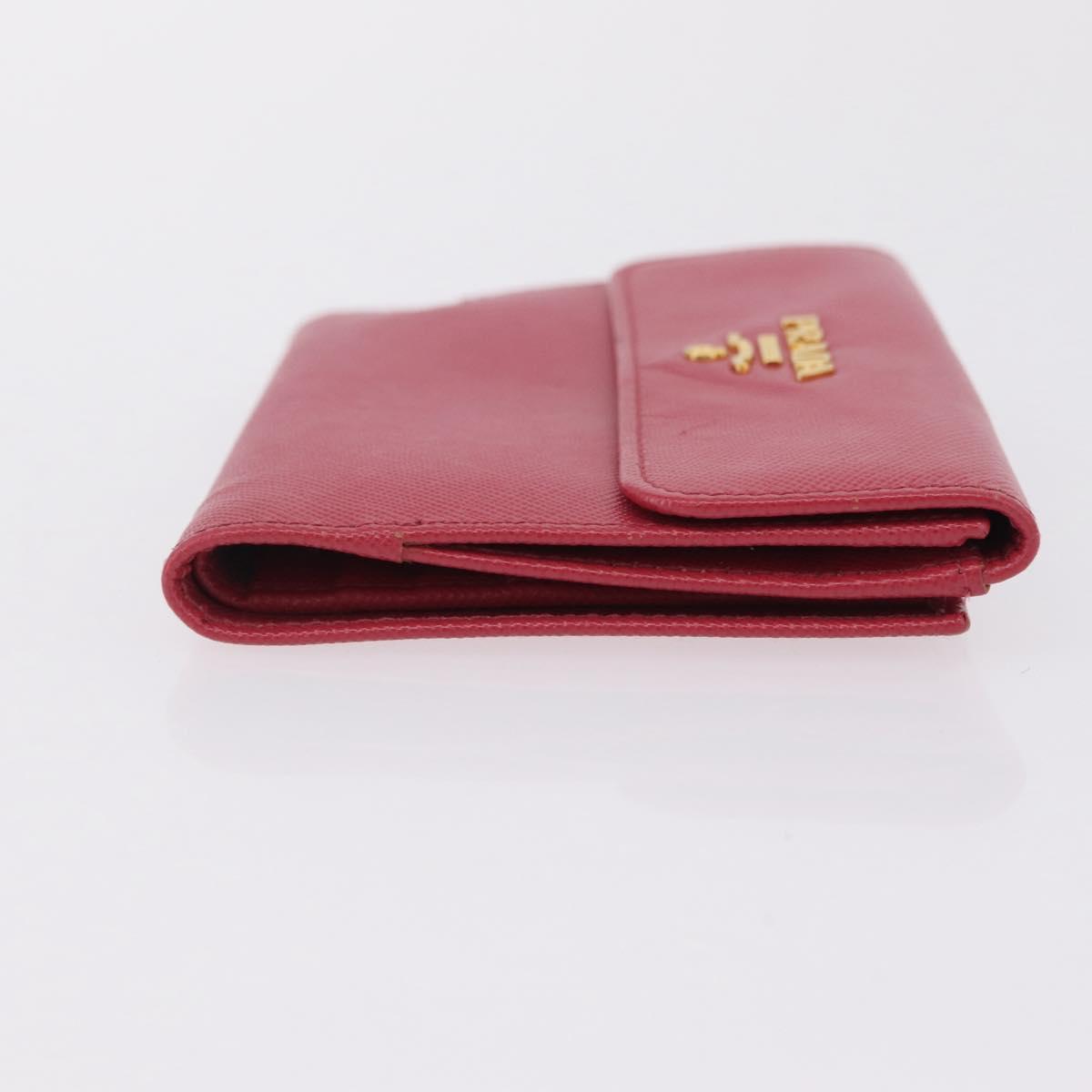 PRADA Bifold Wallet Saffiano leather Pink Gold Auth 197939M
