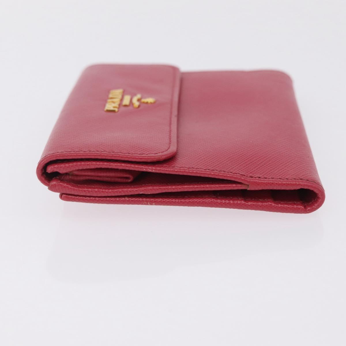 PRADA Bifold Wallet Saffiano leather Pink Gold Auth 197939M