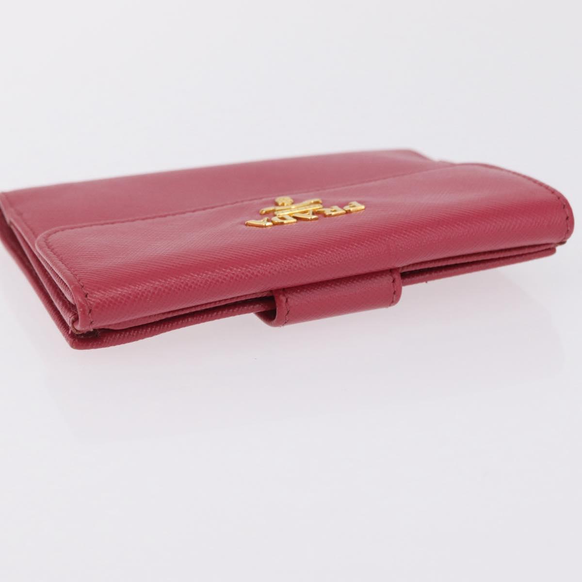 PRADA Bifold Wallet Saffiano leather Pink Gold Auth 197939M
