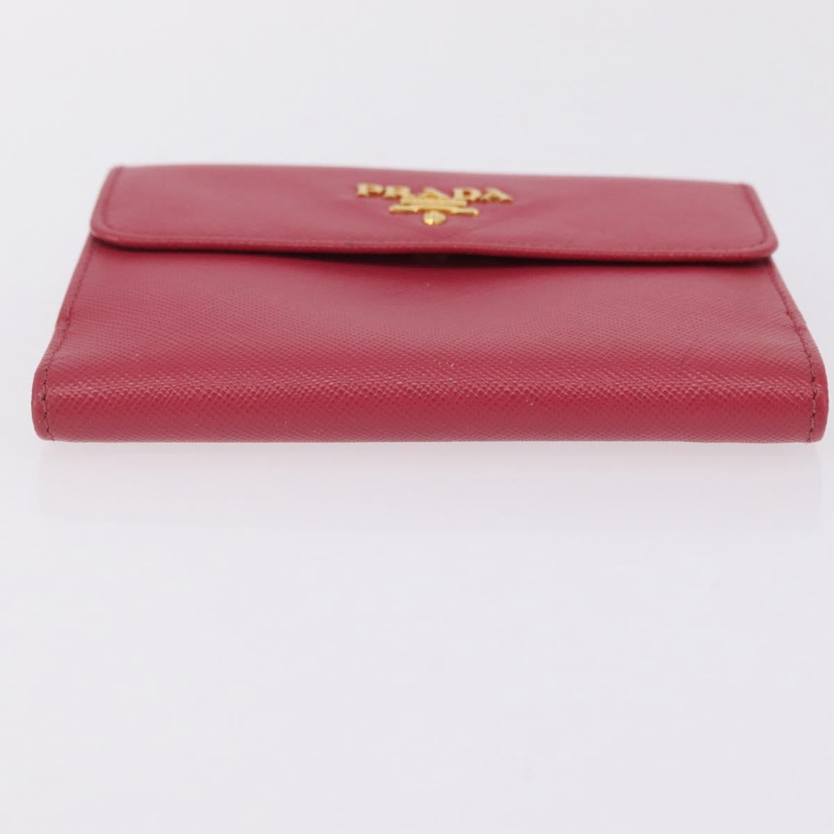 PRADA Bifold Wallet Saffiano leather Pink Gold Auth 197939M