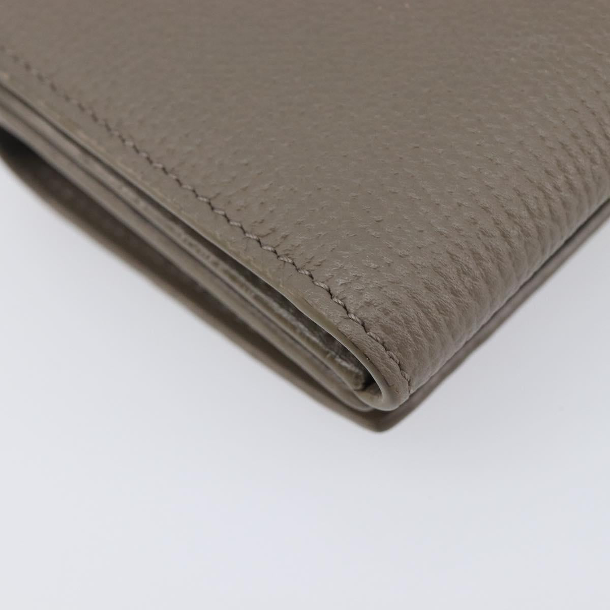 LOEWE Trifold Wallet Leather Beige Gold Auth 197942M
