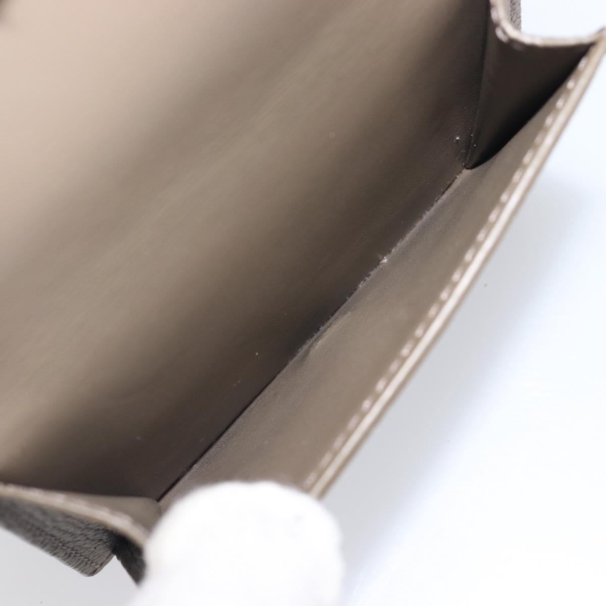 LOEWE Trifold Wallet Leather Beige Gold Auth 197942M