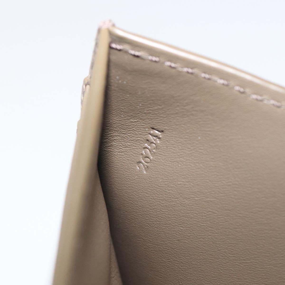 LOEWE Trifold Wallet Leather Beige Gold Auth 197942M