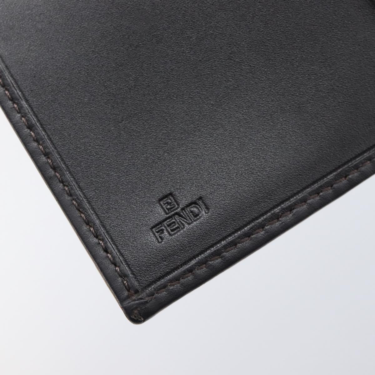 FENDI Zucca Canvas Bifold Wallet Black Brown Auth 197952V