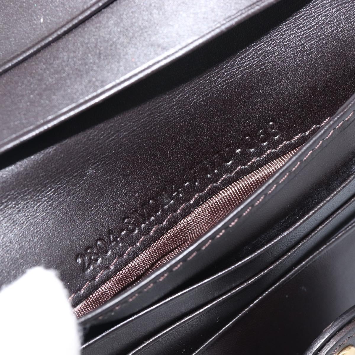 FENDI Zucca Canvas Bifold Wallet Black Brown Auth 197952V