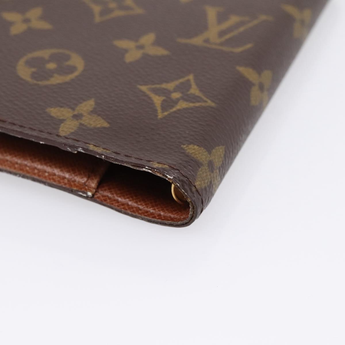 LOUIS VUITTON Monogram Agenda PM Day Planner Cover R20005 LV Auth 197955