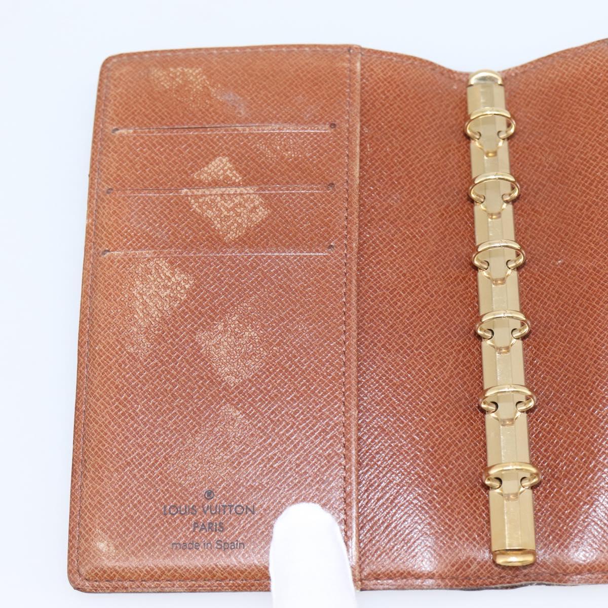 LOUIS VUITTON Monogram Agenda PM Day Planner Cover R20005 LV Auth 197955