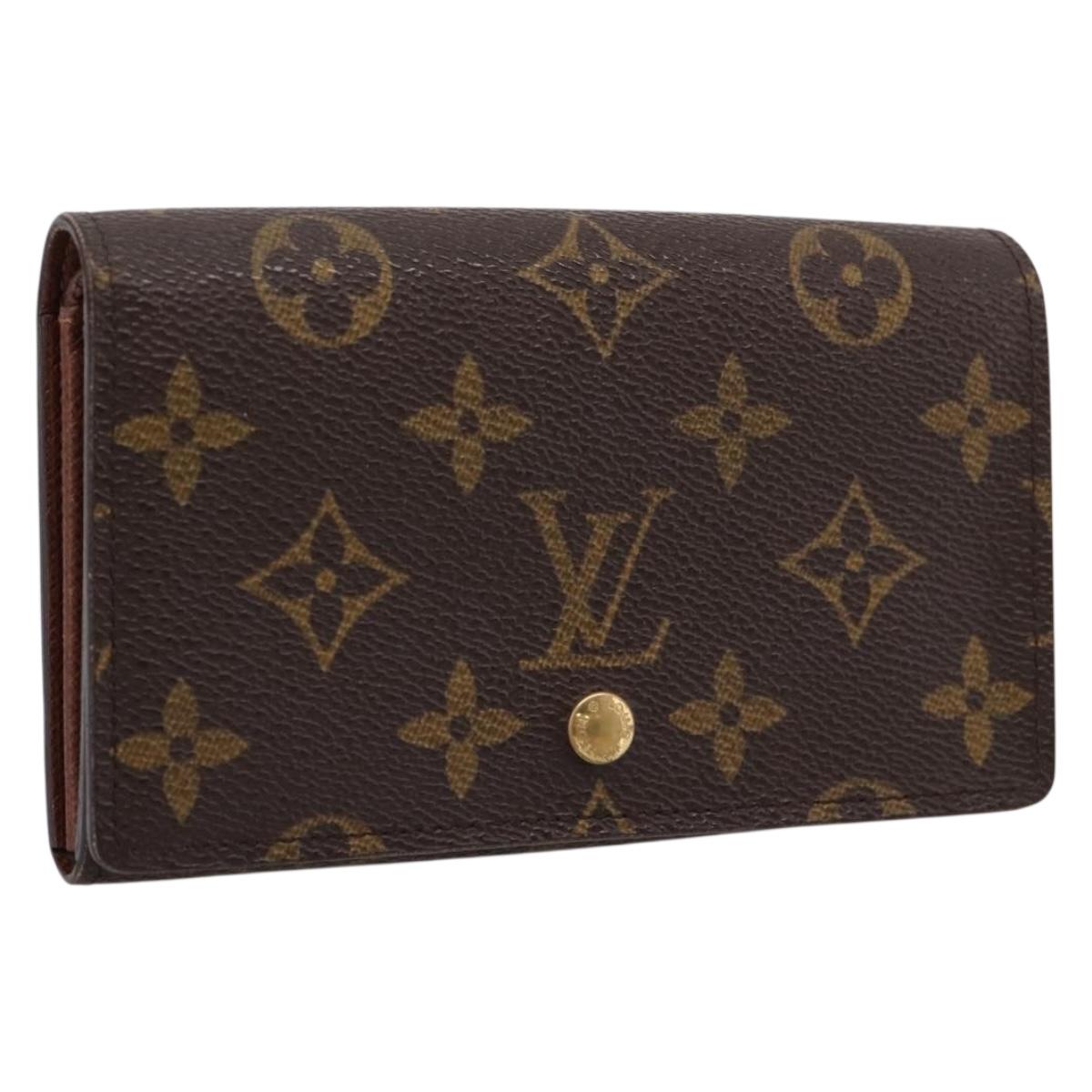 LOUIS VUITTON Monogram Porte Monnaie Billets Tresor Wallet M61730 Auth 197956V