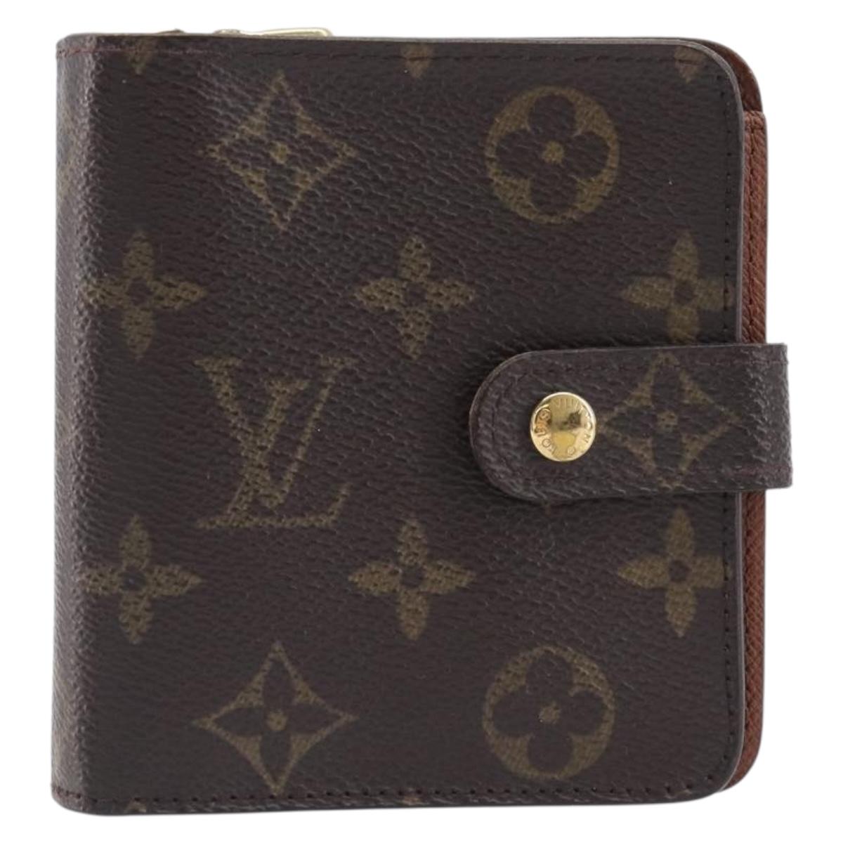 LOUIS VUITTON Monogram Compact Zip Wallet M61667 LV Auth 197958A