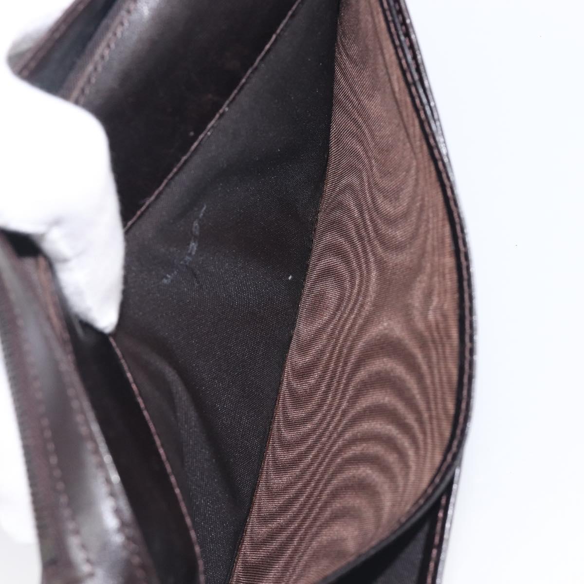 FENDI Zucca Canvas Long Wallet Black Brown Auth 197961V