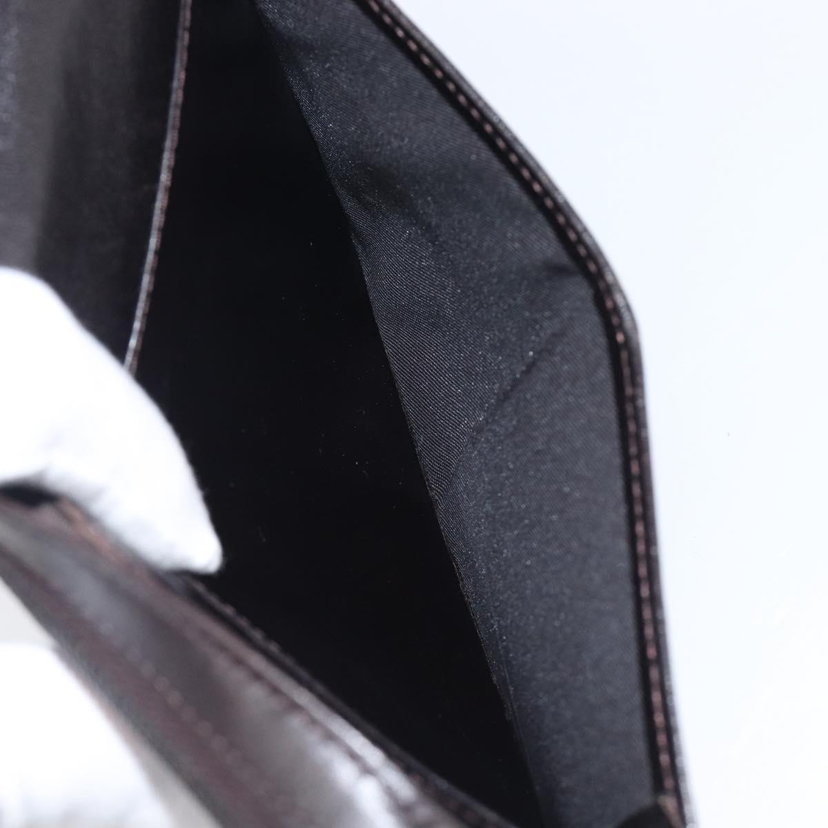 FENDI Zucca Canvas Long Wallet Black Brown Auth 197961V