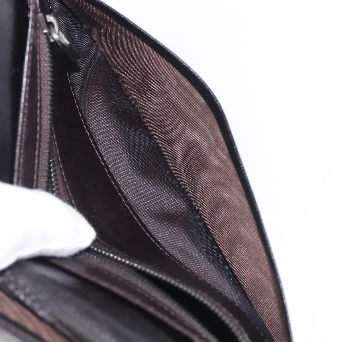 FENDI Zucca Canvas Long Wallet Black Brown Auth 197961V