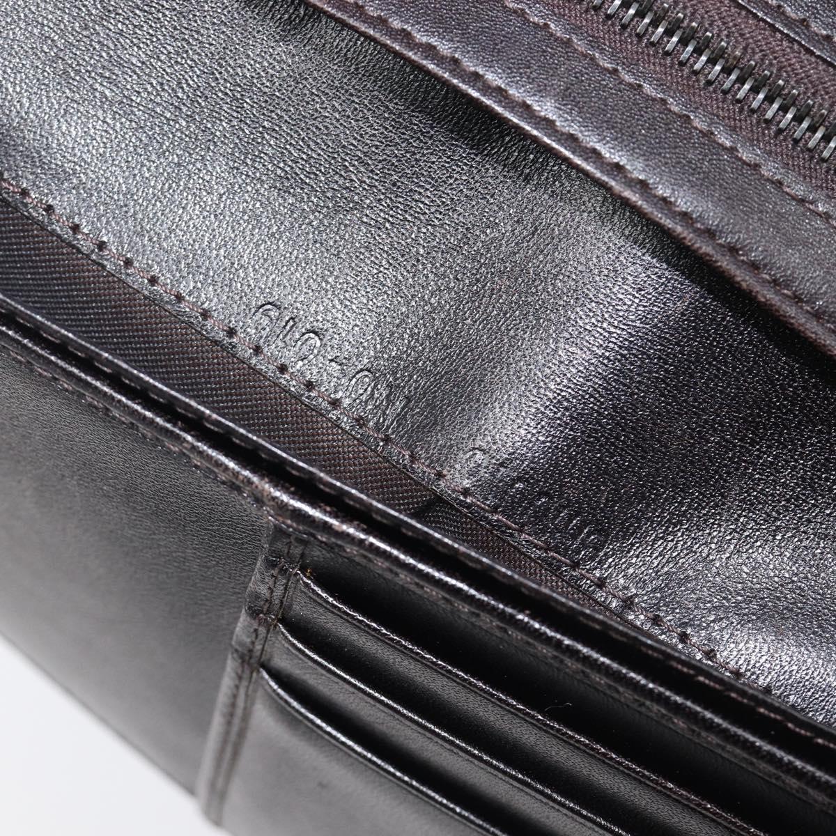 FENDI Zucca Canvas Long Wallet Black Brown Auth 197961V