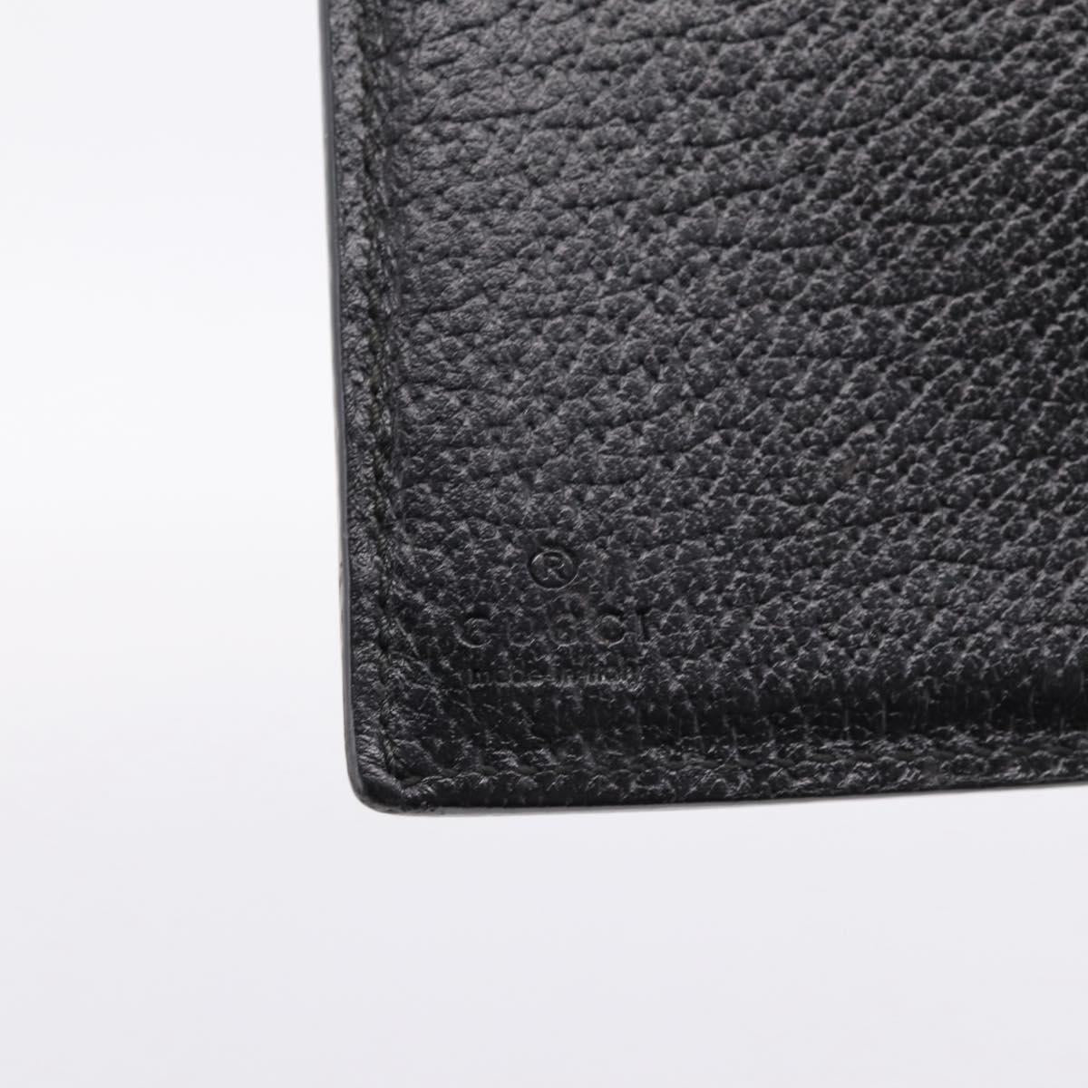 GUCCI GG Marmont Long Wallet Leather Black Gold 428740 Auth 197962A