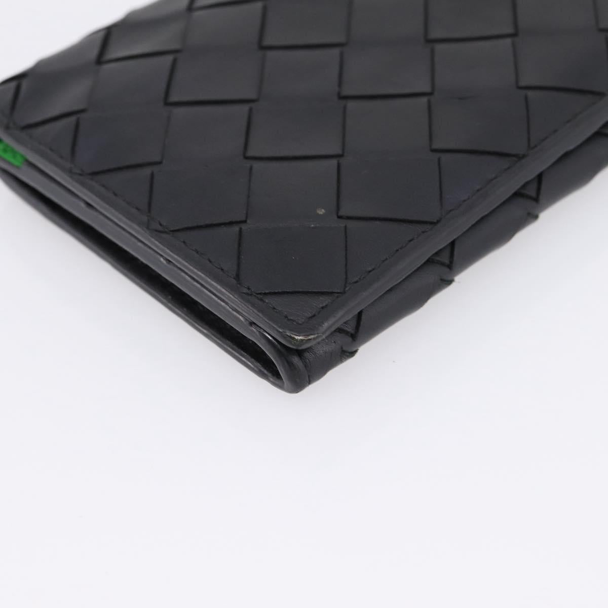 Bottega Veneta INTRECCIATO Long Wallet Leather Black Auth 197965A