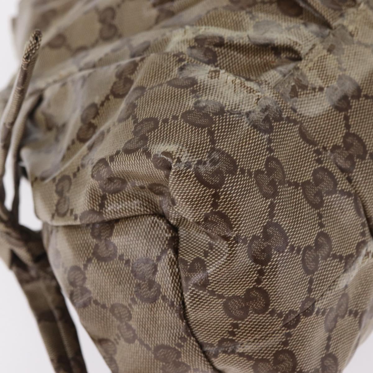 GUCCI GG Crystal Hand Bag Coated Canvas Beige Gold 197020 Auth 198032