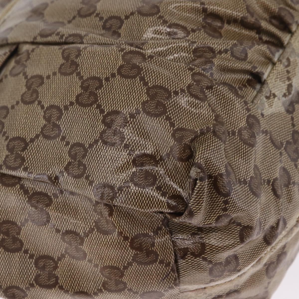 GUCCI GG Crystal Hand Bag Coated Canvas Beige Gold 197020 Auth 198032