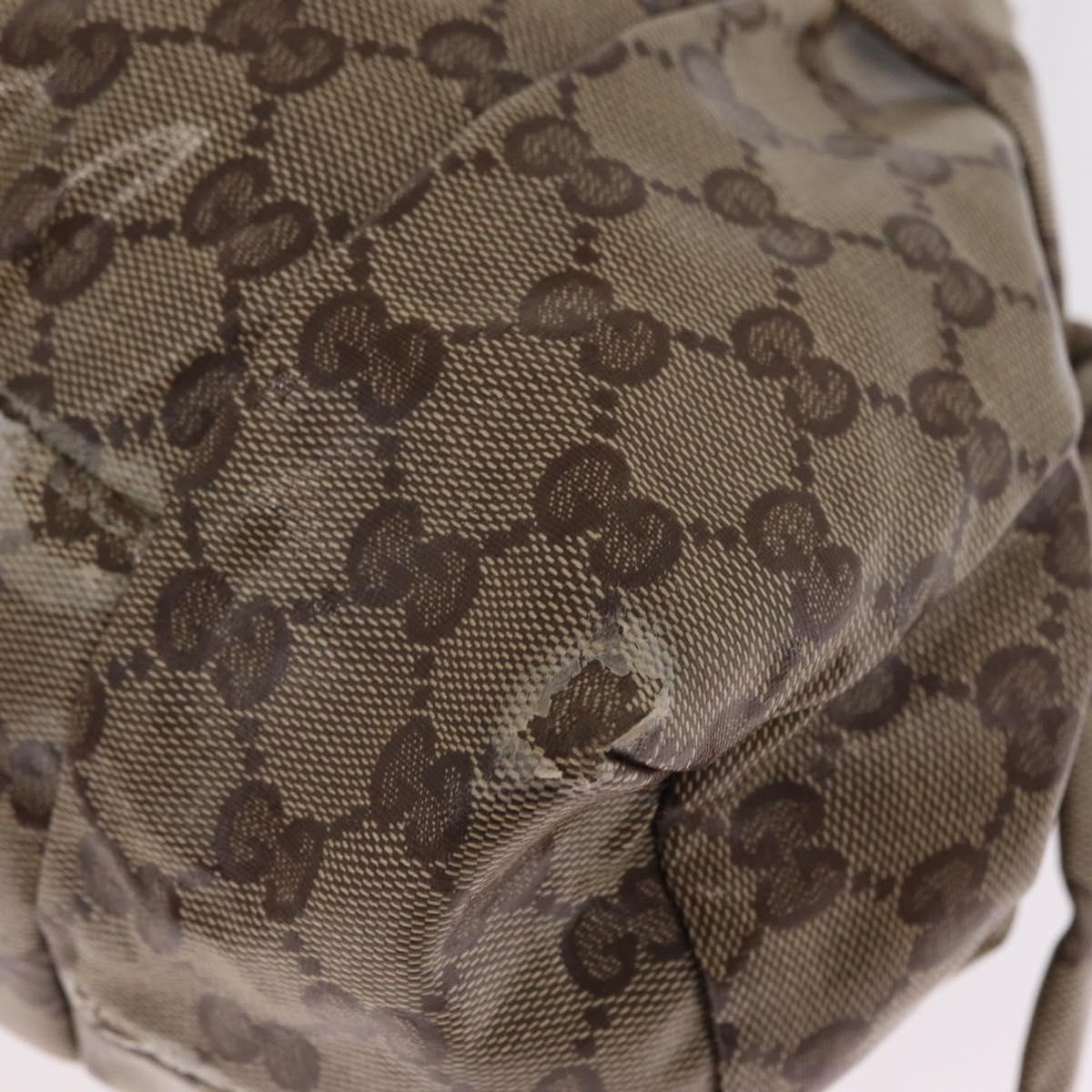 GUCCI GG Crystal Hand Bag Coated Canvas Beige Gold 197020 Auth 198032