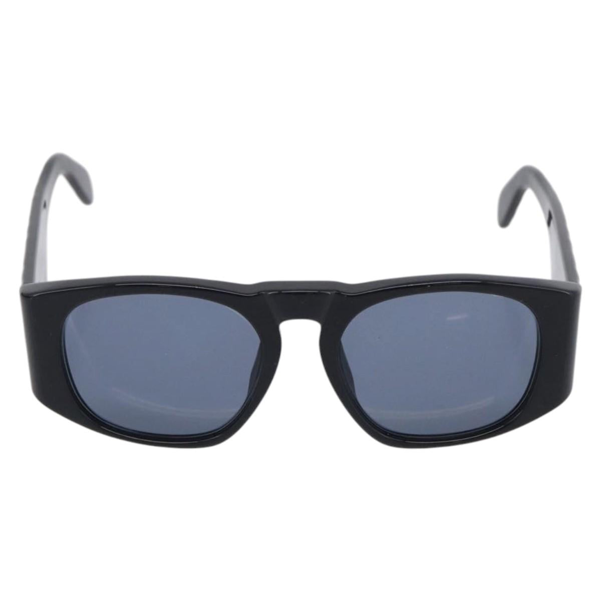 CHANEL Sunglasses Plastic Black Gold CC Auth 198047M