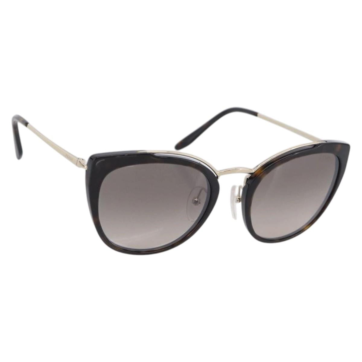 PRADA Sunglasses Metal Black Gold Auth 198049M