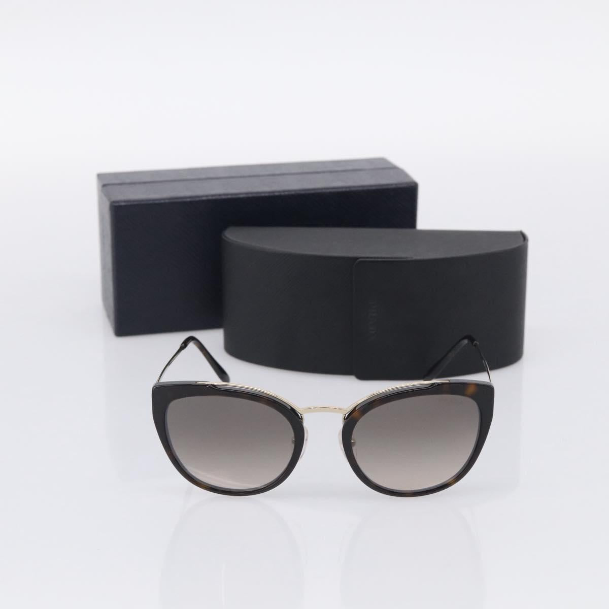 PRADA Sunglasses Metal Black Gold Auth 198049M