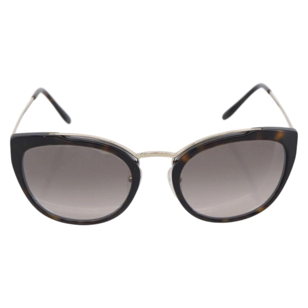 PRADA Sunglasses Metal Black Gold Auth 198049M