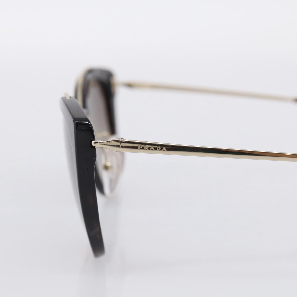 PRADA Sunglasses Metal Black Gold Auth 198049M