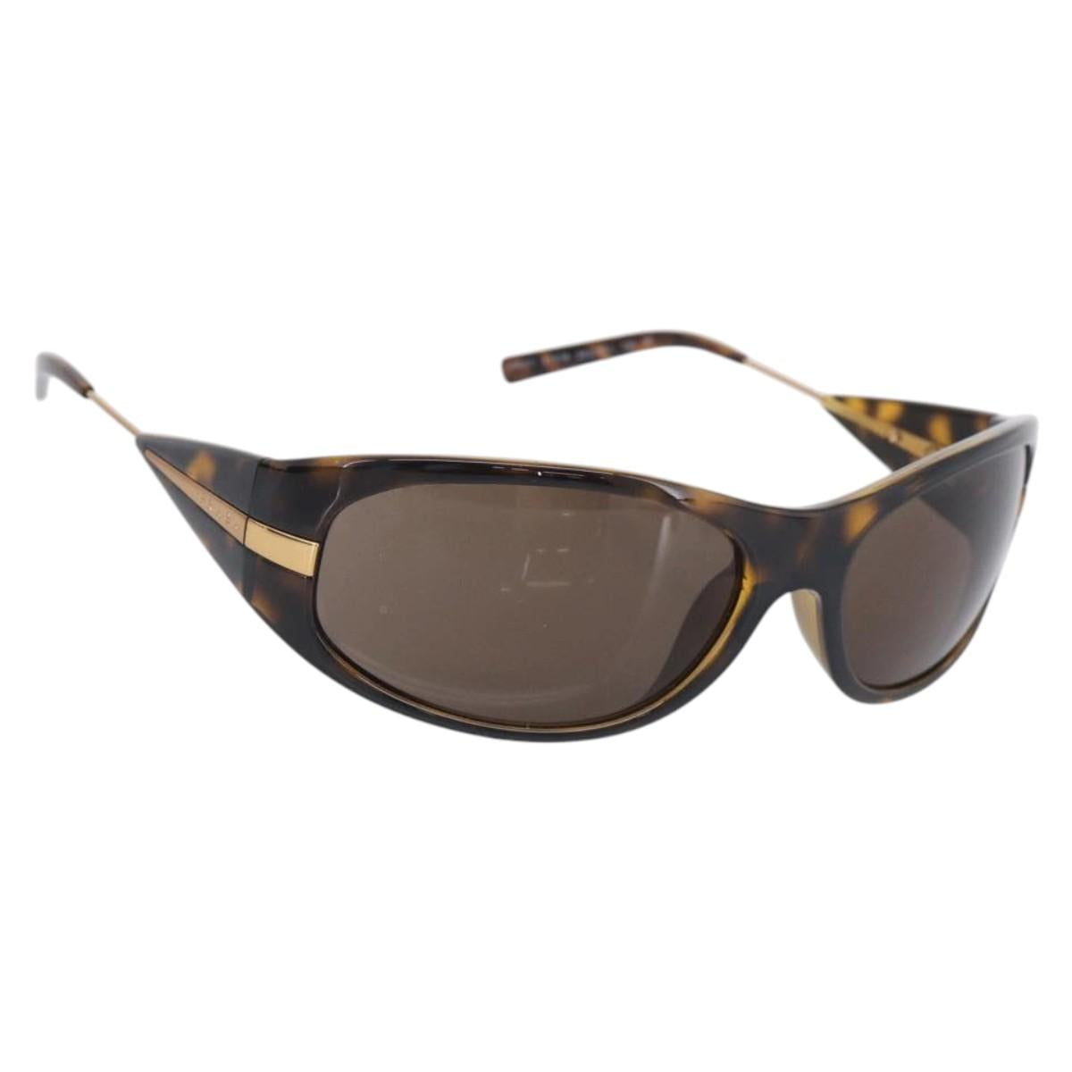 PRADA Sunglasses Plastic Black Gold Auth 198050M
