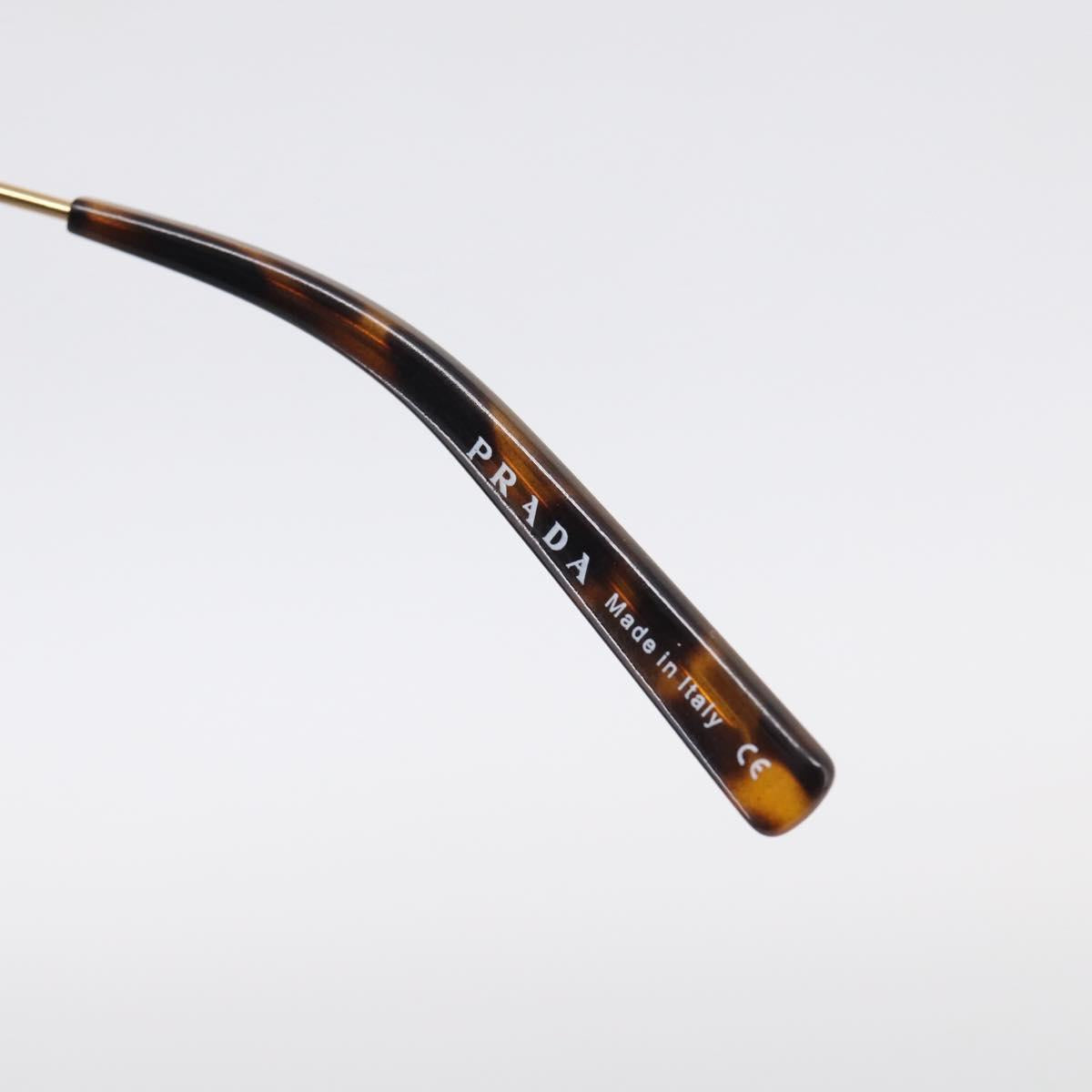 PRADA Sunglasses Plastic Black Gold Auth 198050M