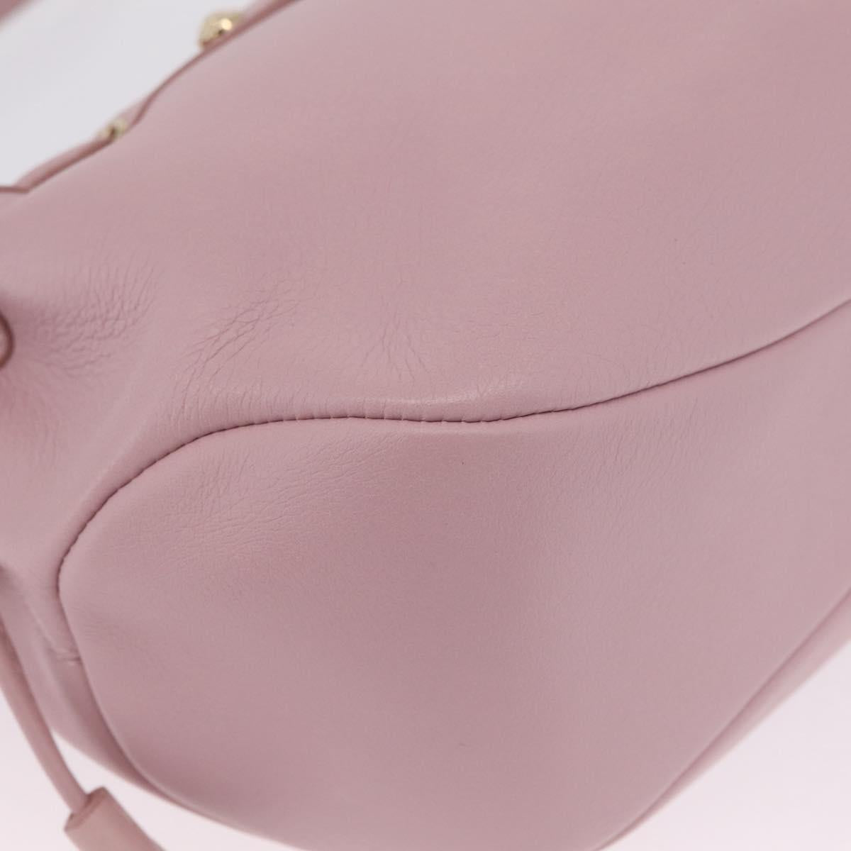 MORABITO Shoulder Bag Leather Pink Gold Auth 198055A