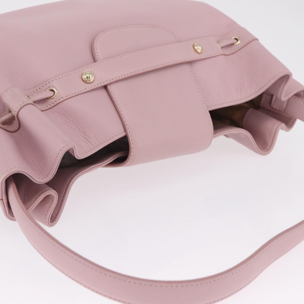 MORABITO Shoulder Bag Leather Pink Gold Auth 198055A