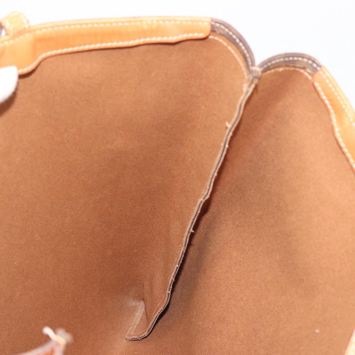 CELINE Macadam Canvas Tote Bag PVC Leather Brown Gold Auth 198251