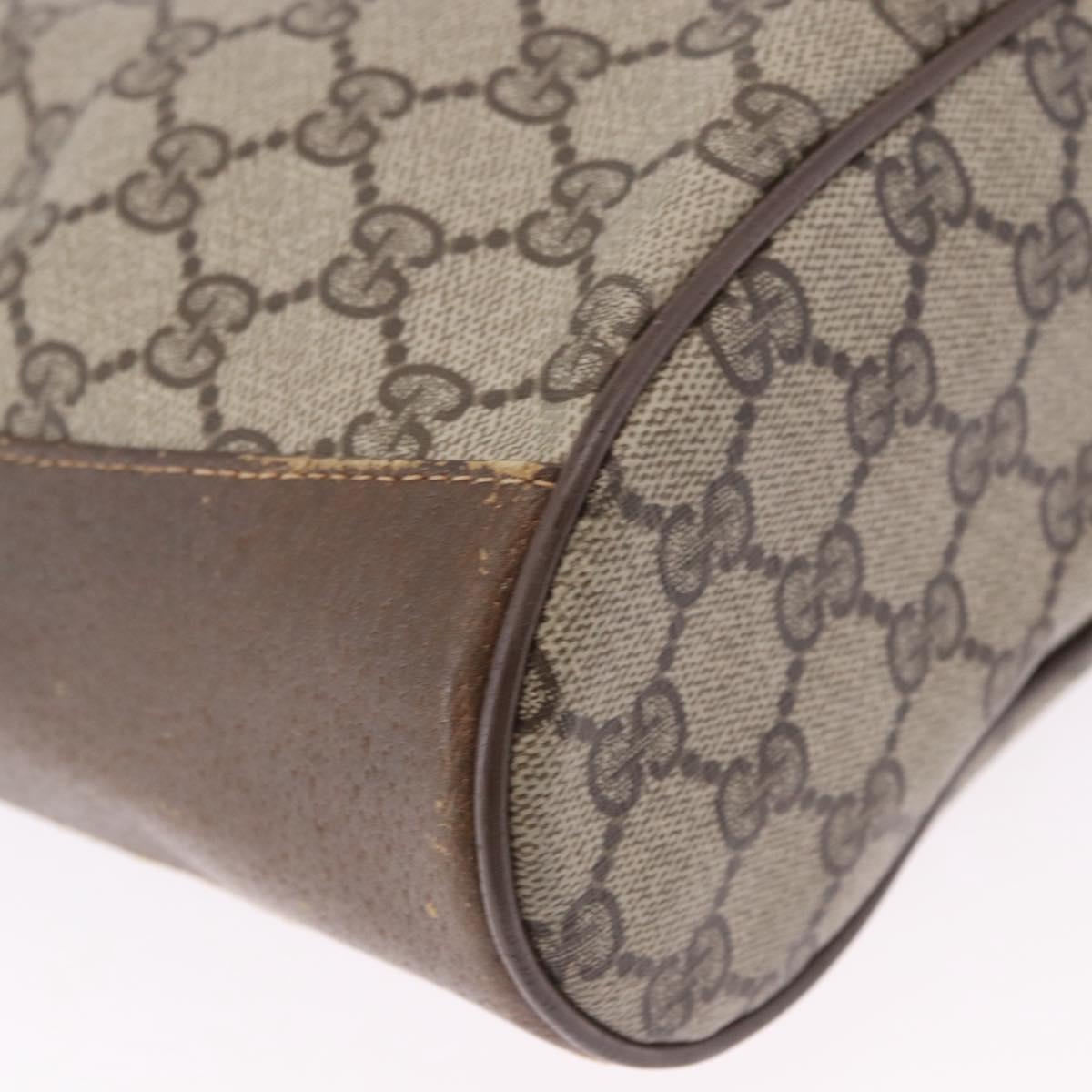 GUCCI GG Supreme Web Sherry Line Bag PVC Beige Gold 72 02 034 Auth 198252