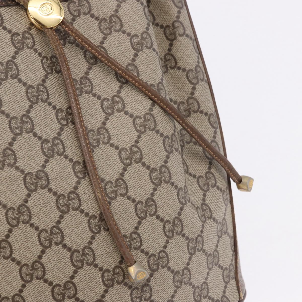 GUCCI GG Supreme Web Sherry Line Bag PVC Beige Gold 72 02 034 Auth 198252