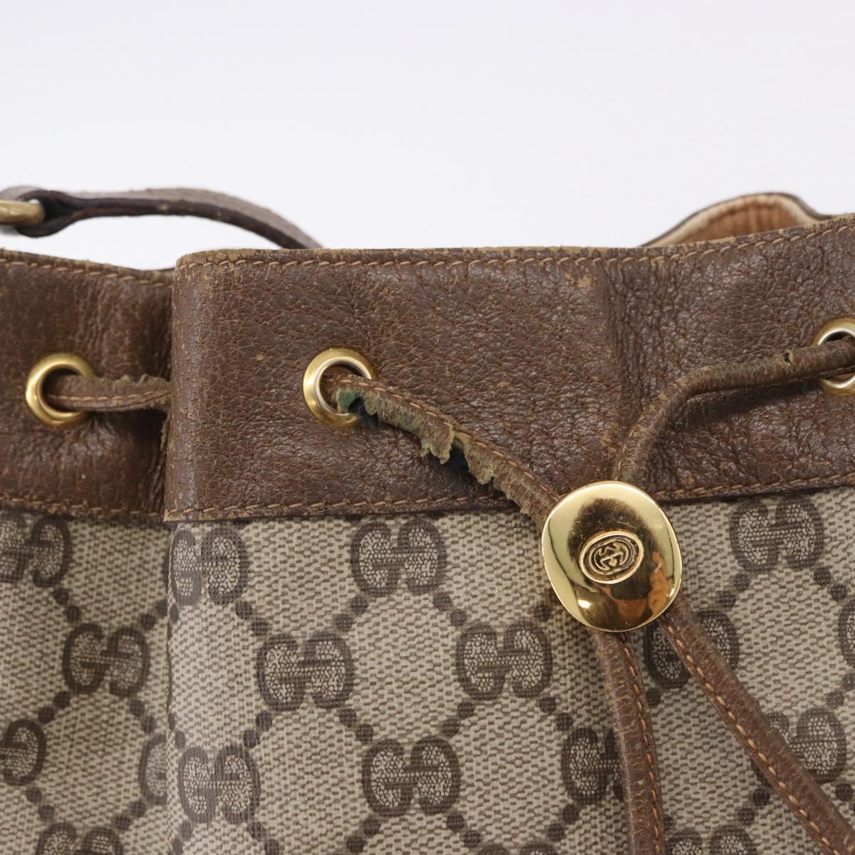 GUCCI GG Supreme Web Sherry Line Bag PVC Beige Gold 72 02 034 Auth 198252