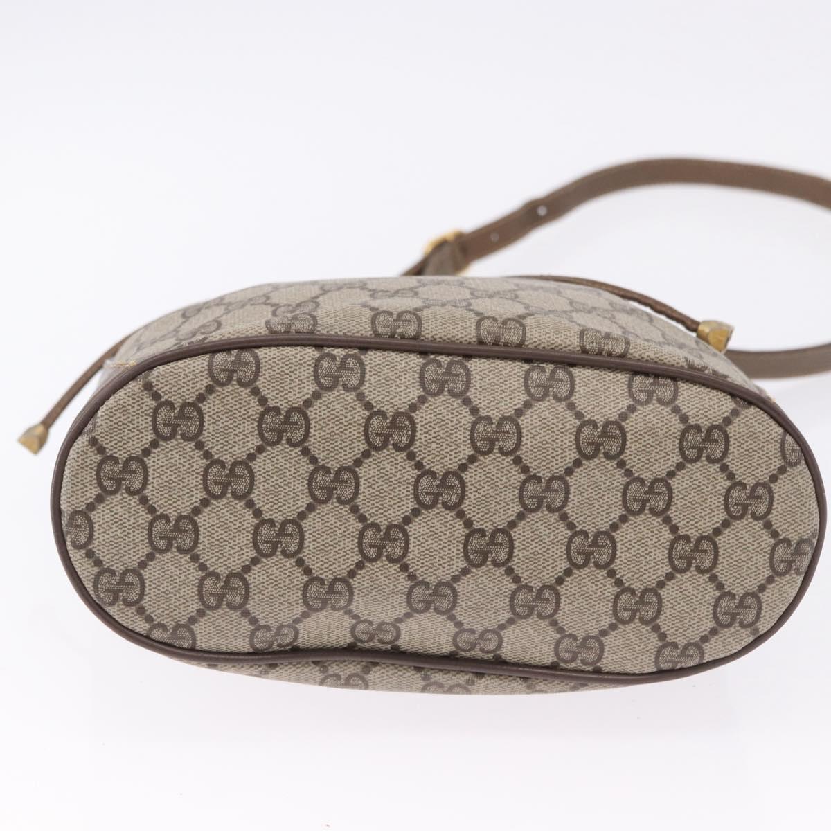 GUCCI GG Supreme Web Sherry Line Bag PVC Beige Gold 72 02 034 Auth 198252