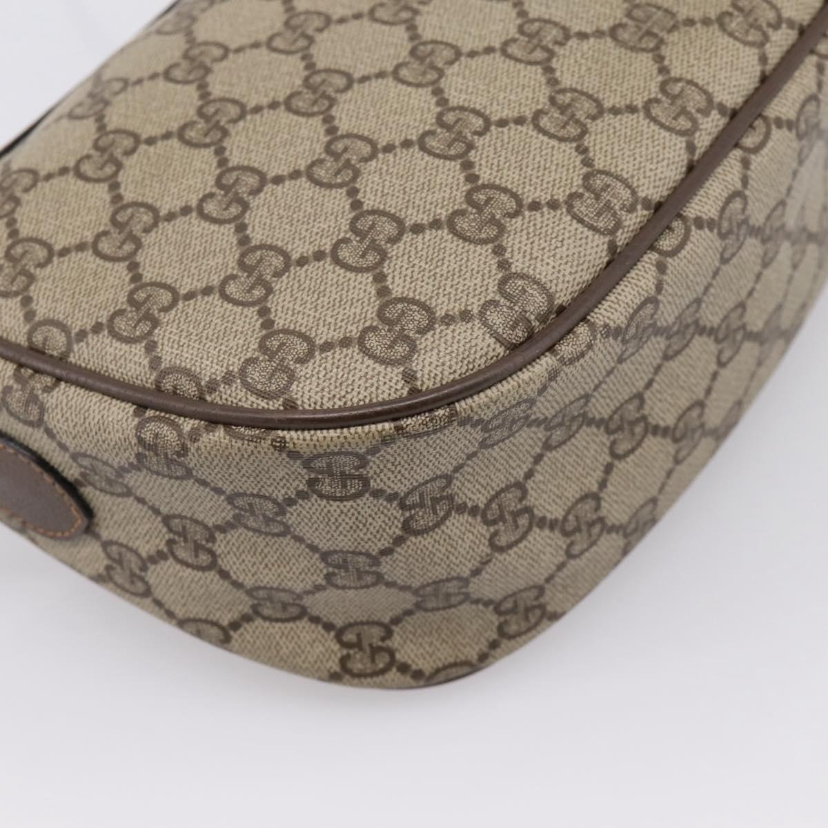 GUCCI GG Supreme Web Sherry Line Bag PVC Beige Gold 89 02 032 Auth 198257