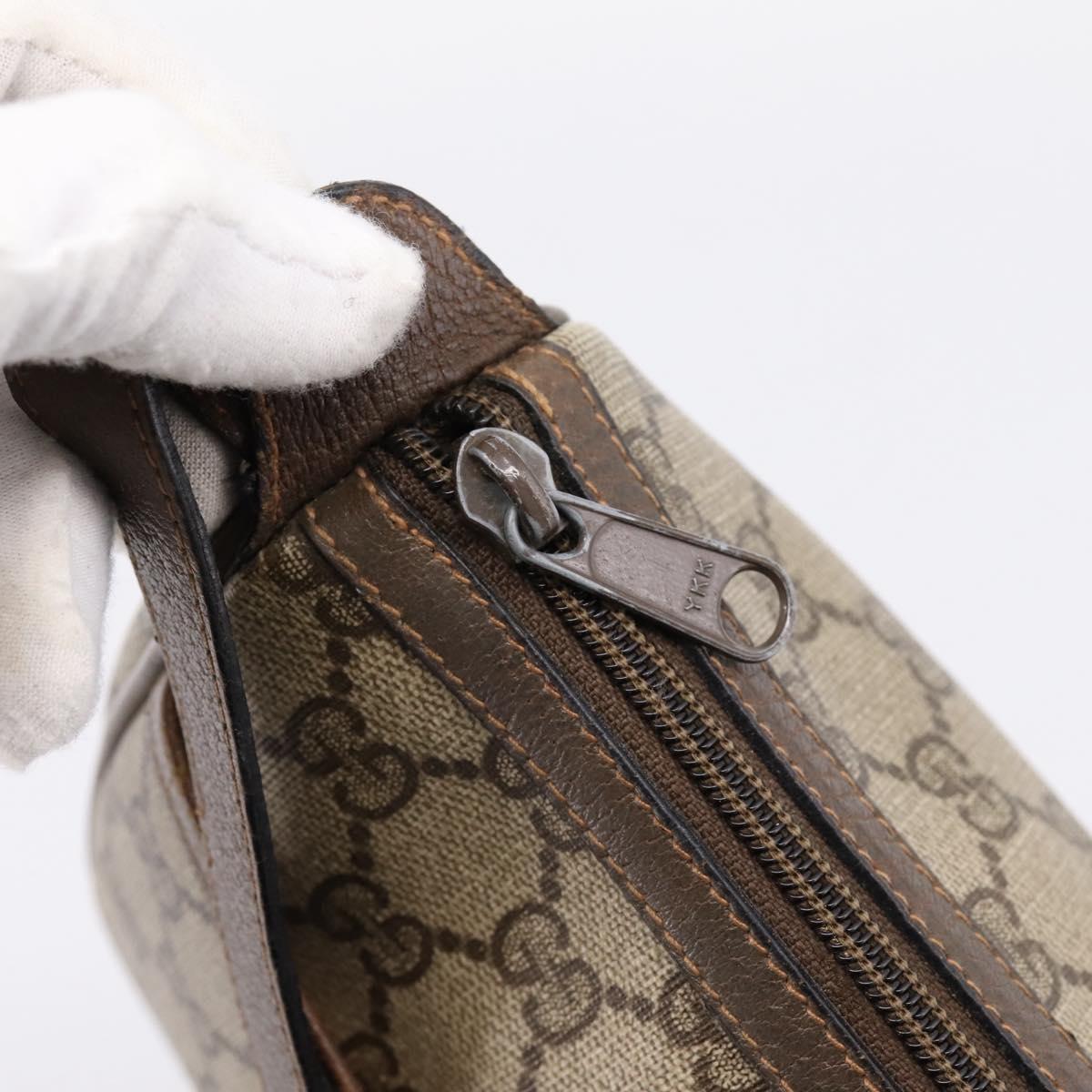 GUCCI GG Supreme Web Sherry Line Bag PVC Beige Gold 89 02 032 Auth 198257