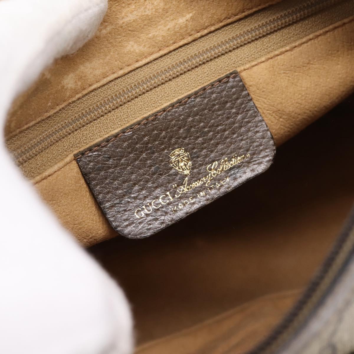 GUCCI GG Supreme Web Sherry Line Bag PVC Beige Gold 89 02 032 Auth 198257