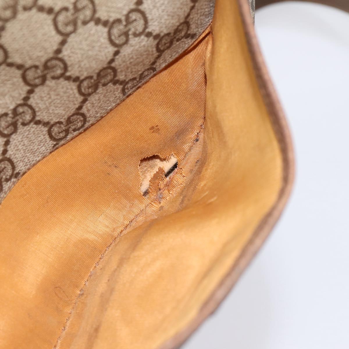 GUCCI GG Supreme Web Sherry Line Bag PVC Beige Gold 89 02 032 Auth 198257