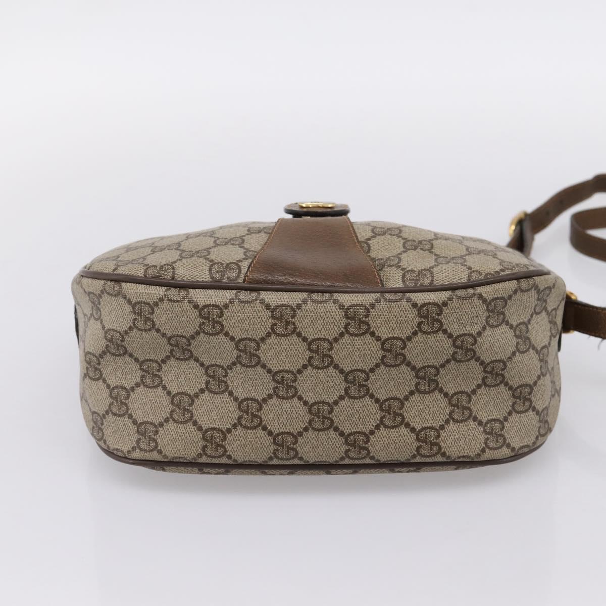 GUCCI GG Supreme Web Sherry Line Bag PVC Beige Gold 89 02 032 Auth 198257