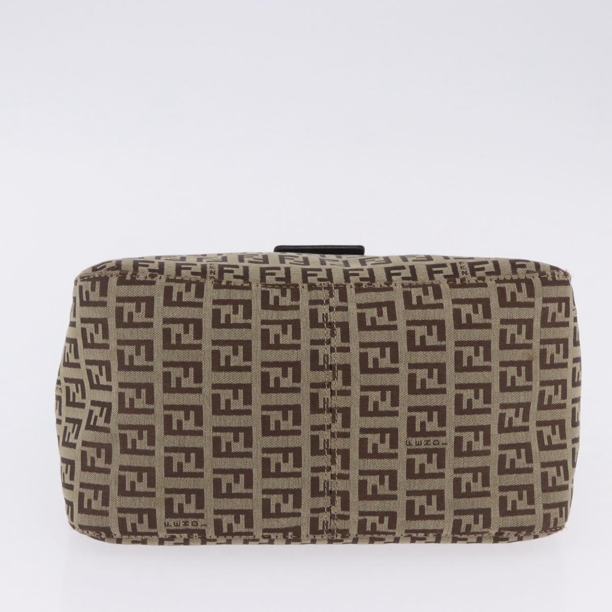 FENDI Zucchino Canvas Mamma Baguette Shoulder Bag Beige 8BR004 Auth 198258V