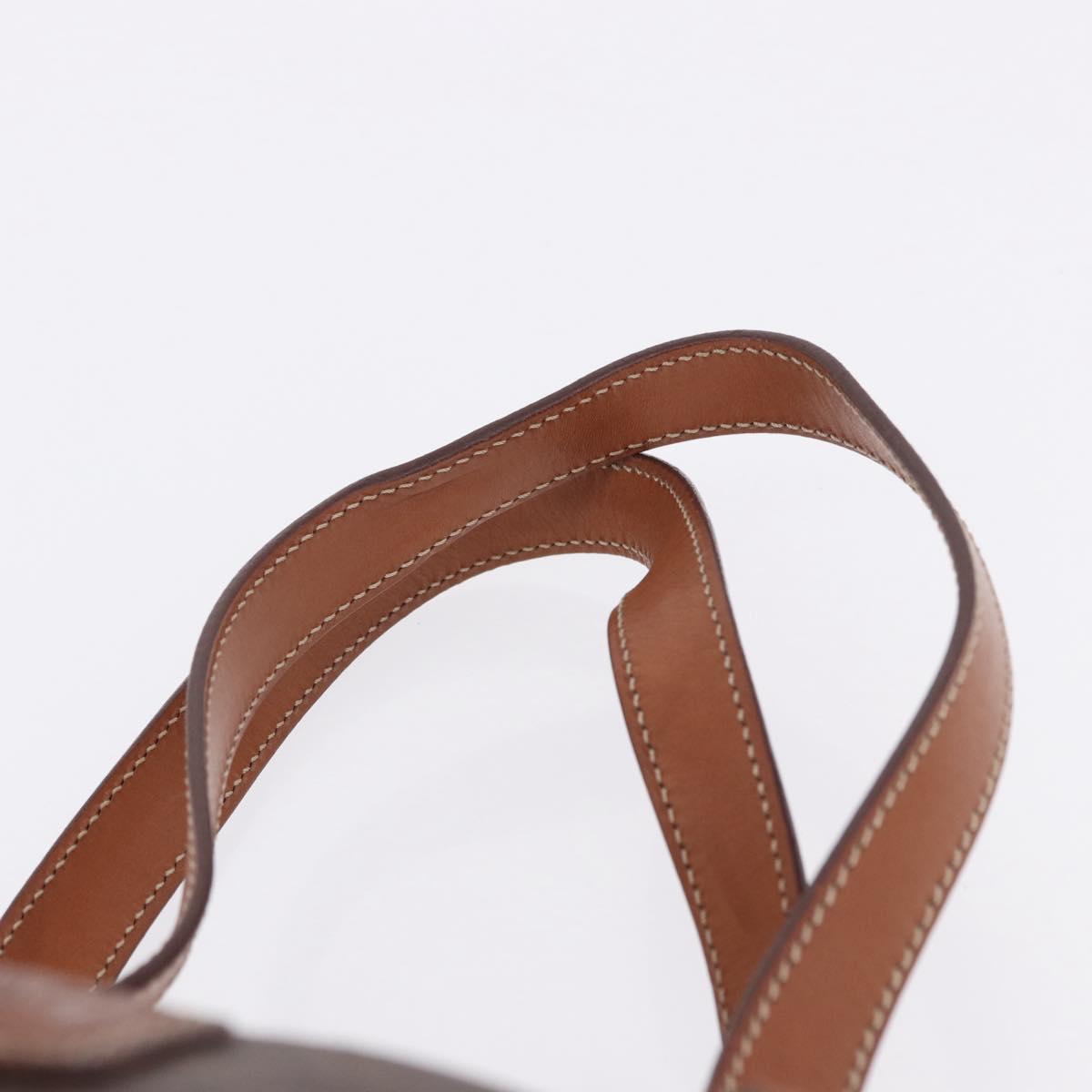 CELINE Macadam Canvas Hand Bag PVC Leather Brown Gold Auth 198260A
