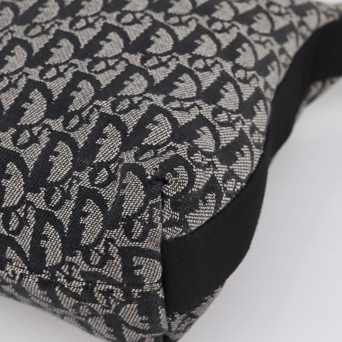 Christian Dior Trotter Canvas Shoulder Bag Navy Silver Auth 198263