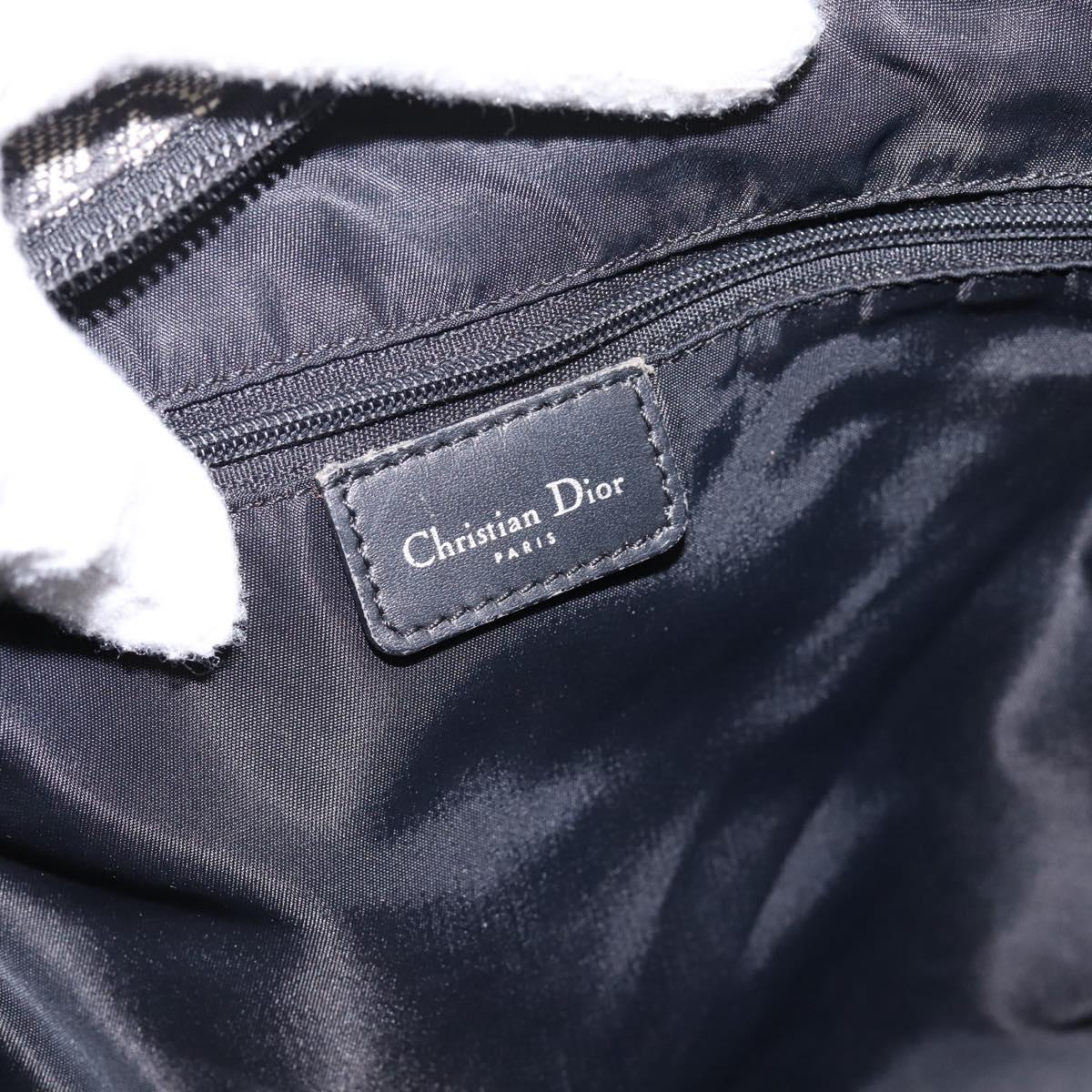 Christian Dior Trotter Canvas Shoulder Bag Navy Silver Auth 198263