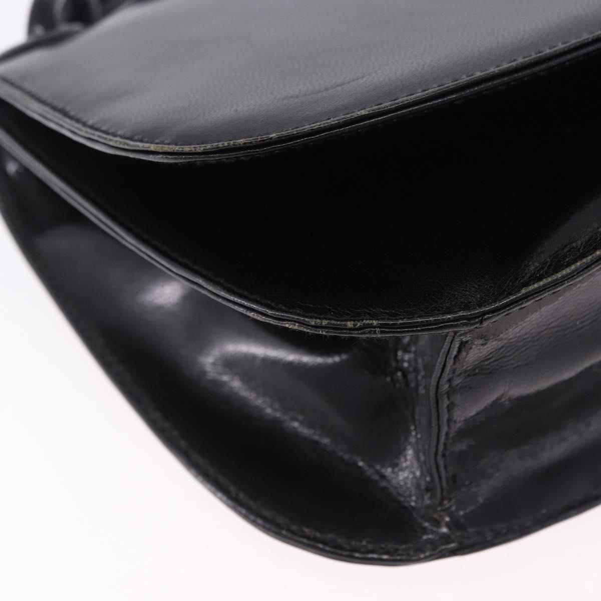 PRADA Chain Shoulder Bag Leather Black Auth 198267V