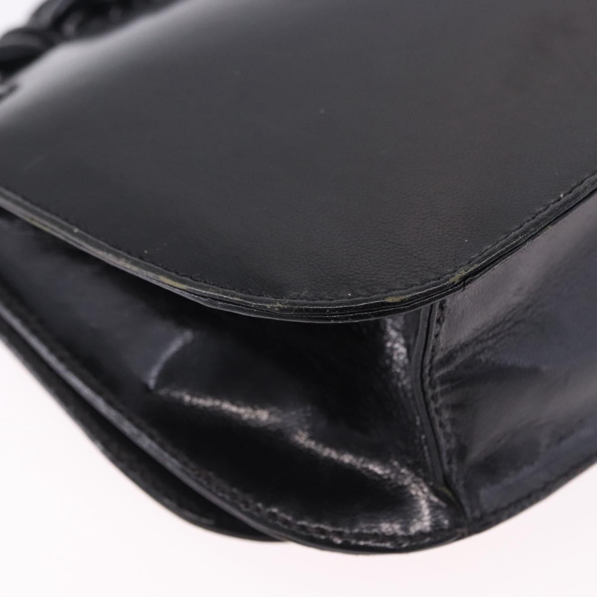 PRADA Chain Shoulder Bag Leather Black Auth 198267V